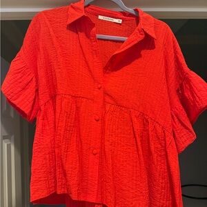 Ellison Vibrant Red Textured Blouse